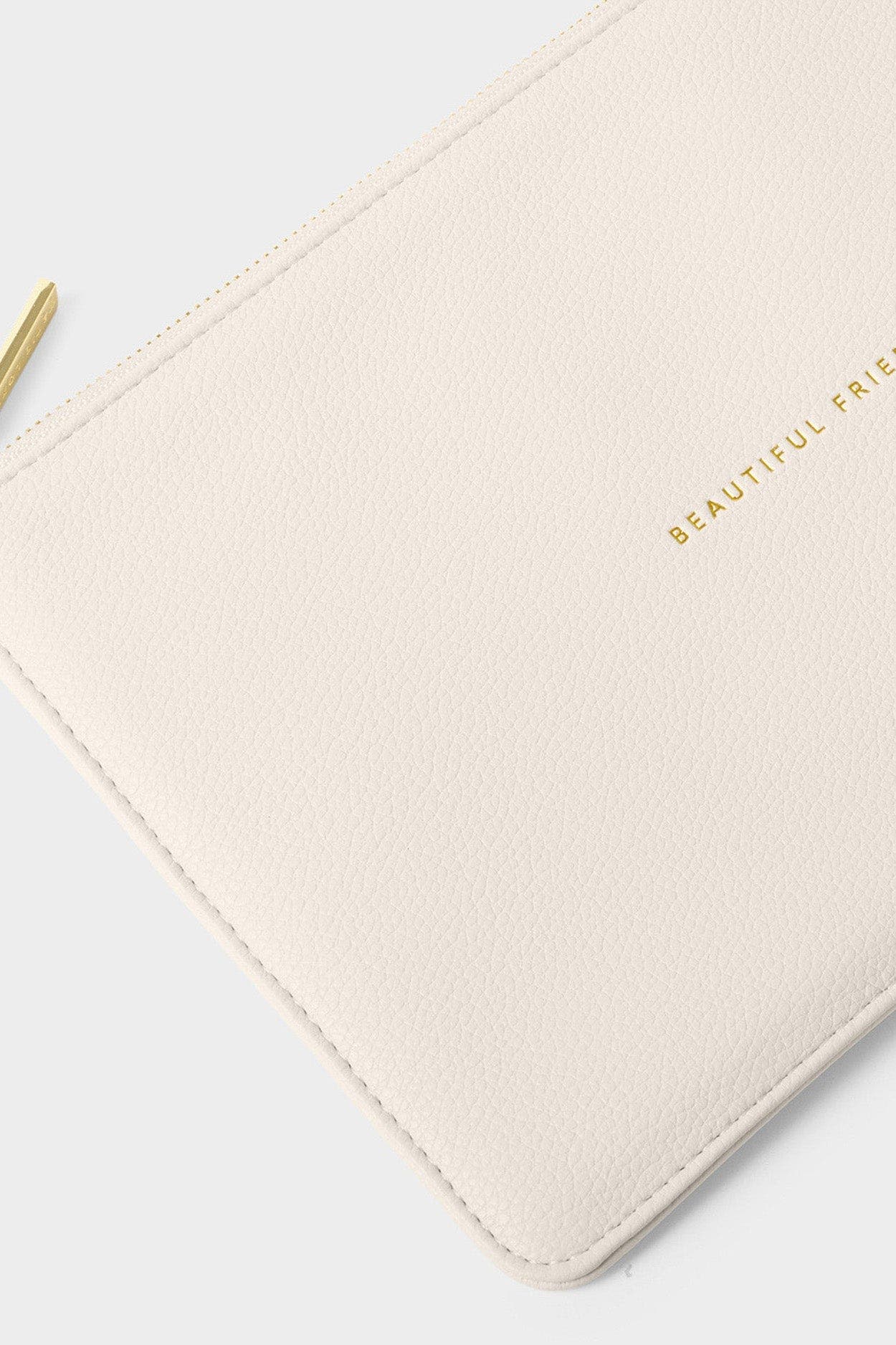 Katie Loxton Sentiment Pouch 
Beautiful Friend
, Alternate, color, White