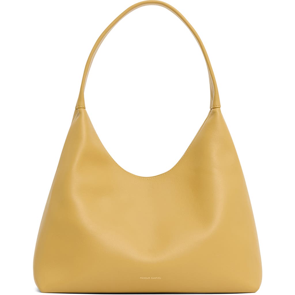 Mansur Gavriel Candy Pebbled Leather Shoulder Bag In Yellow