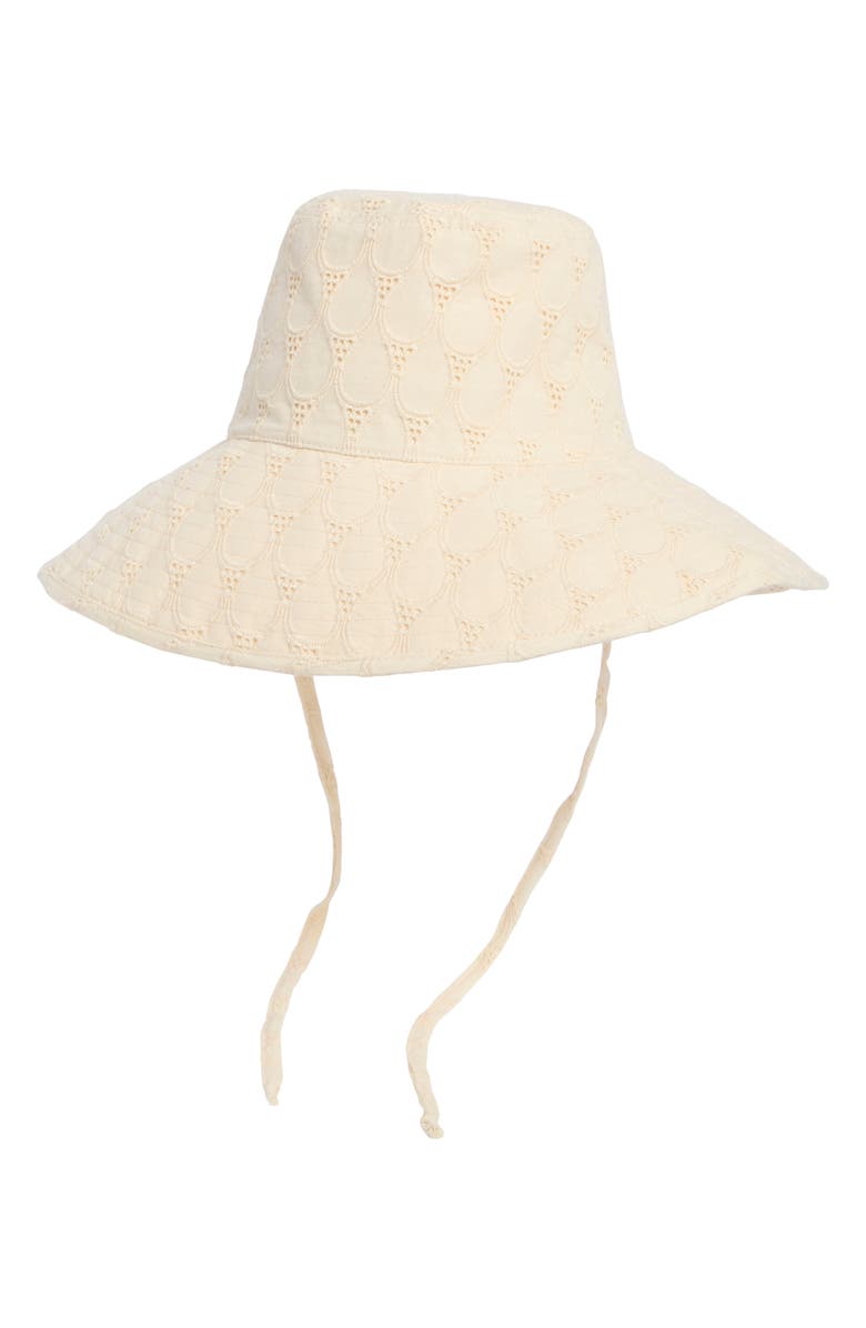Lack of Color Holiday Cotton Canvas Bucket Hat, Main, color, White