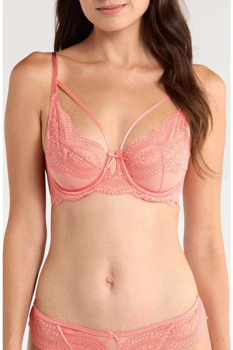 Robijn Strappy Lace Underwire Bra, Main, color, LANTANA