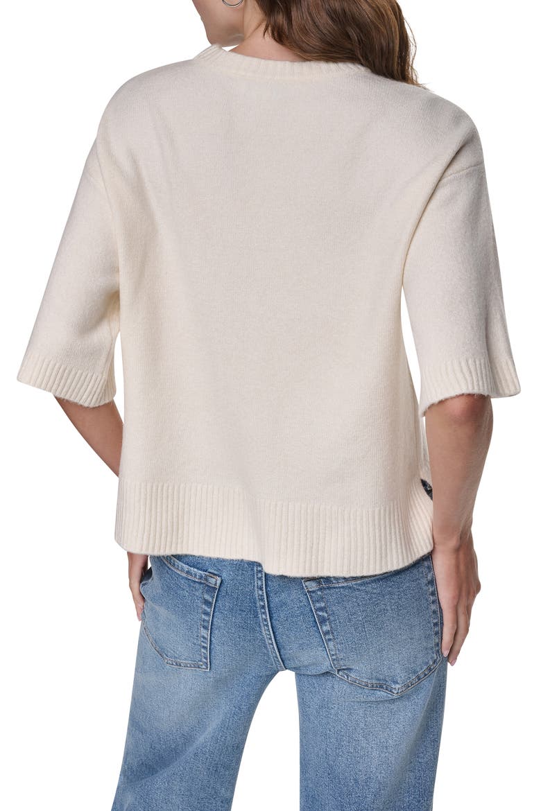 Boxy Short Sleeve Sweater, Alternate, color, EGGNOG