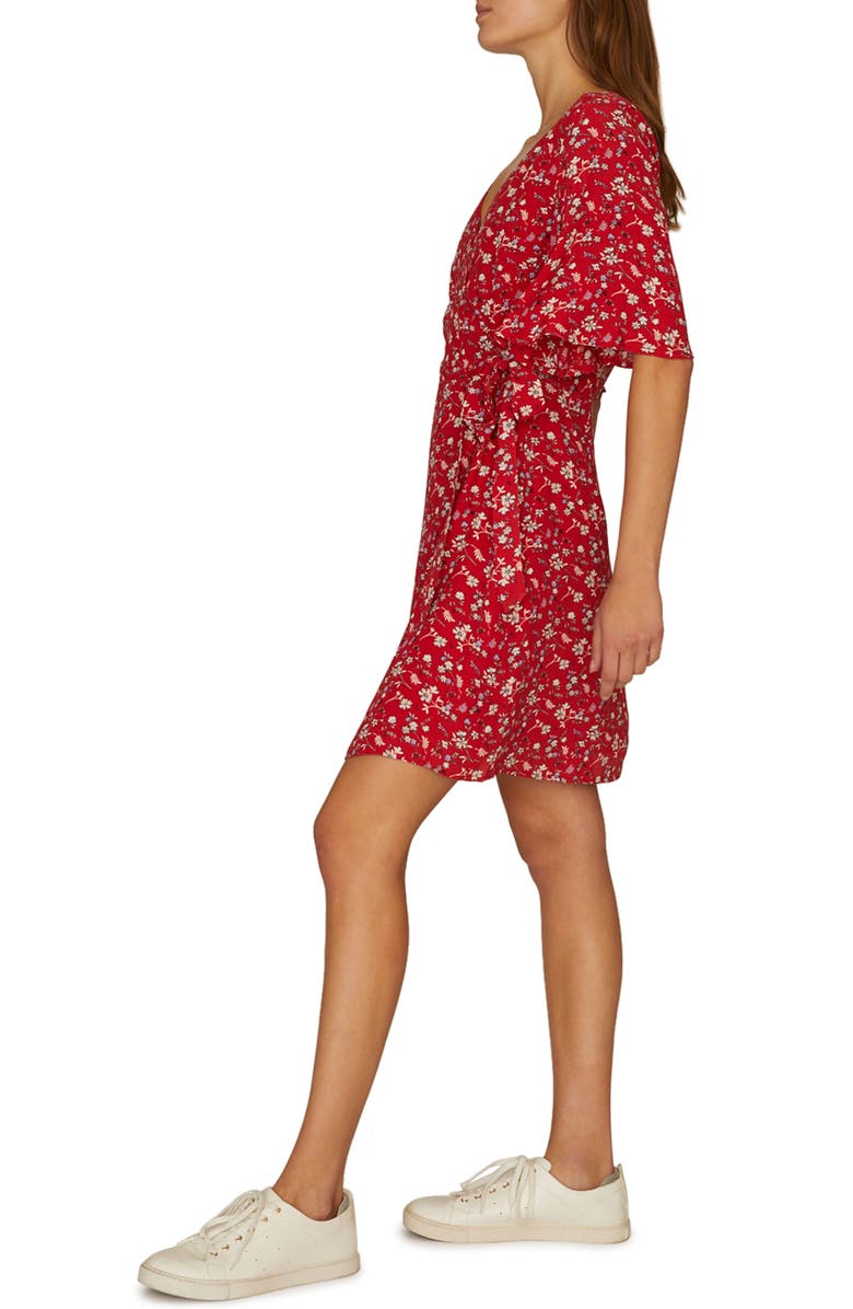 Sanctuary Girl on Fire Faux Wrap Dress, Alternate, color, Simply Red