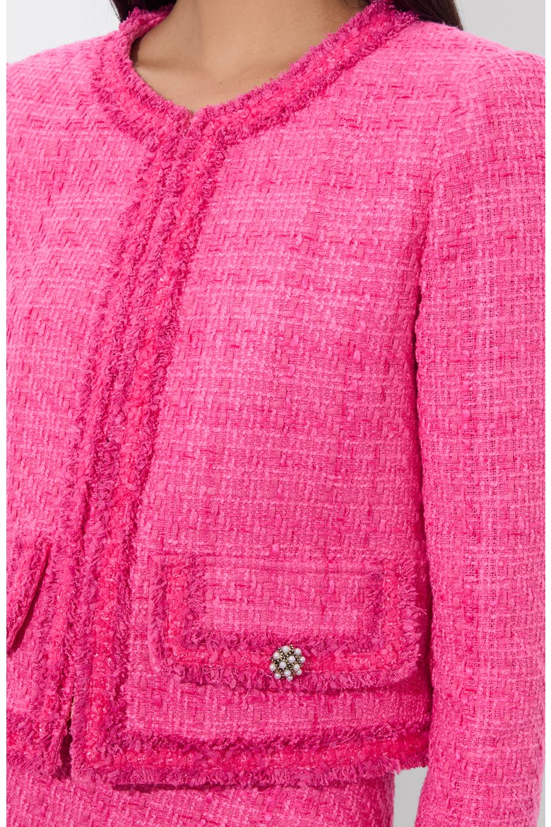 Landon Boxy Crop Tweed Jacket, Alternate, color, WILD PINK