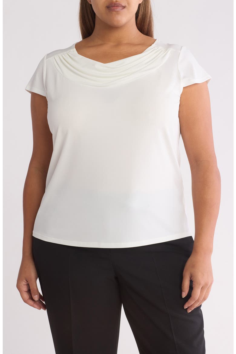 Cap Sleeve Cowl Neck Top, Main, color, VANILLA ICE