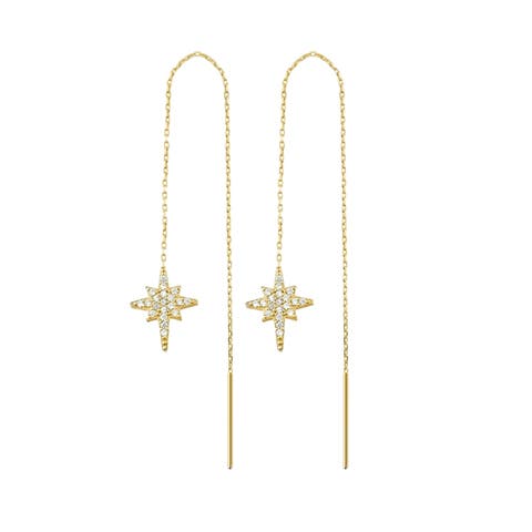 Northernstar Starbust Sterling Silver Chain Drop Earrings