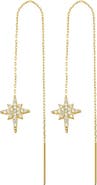 Spero London Northernstar Starbust Sterling Silver Chain Drop Earrings