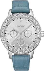DKNY 316L Leather Strap Watch