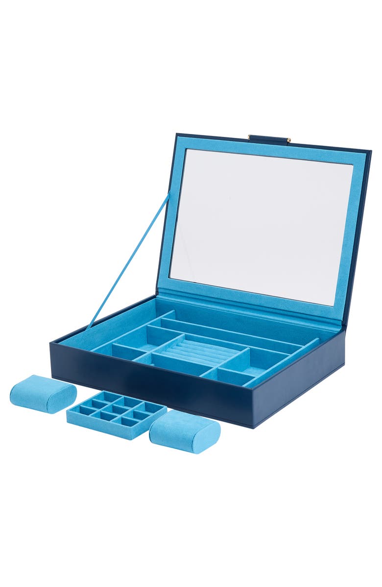 WOLF Sophia Jewelry Box with Window, Alternate, color, Indigo
