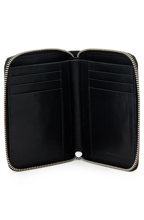 Allsaints Lena Hex Leather Zip Wallet In Black