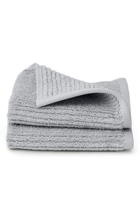 Set of 2 Ribbed Organic Cotton Washcloths