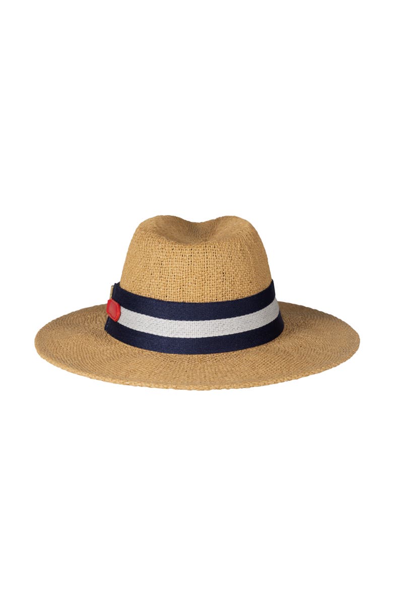 Lauren Ralph Lauren Fedora With Wide Stripe Belt, Alternate, color, Dark Tan