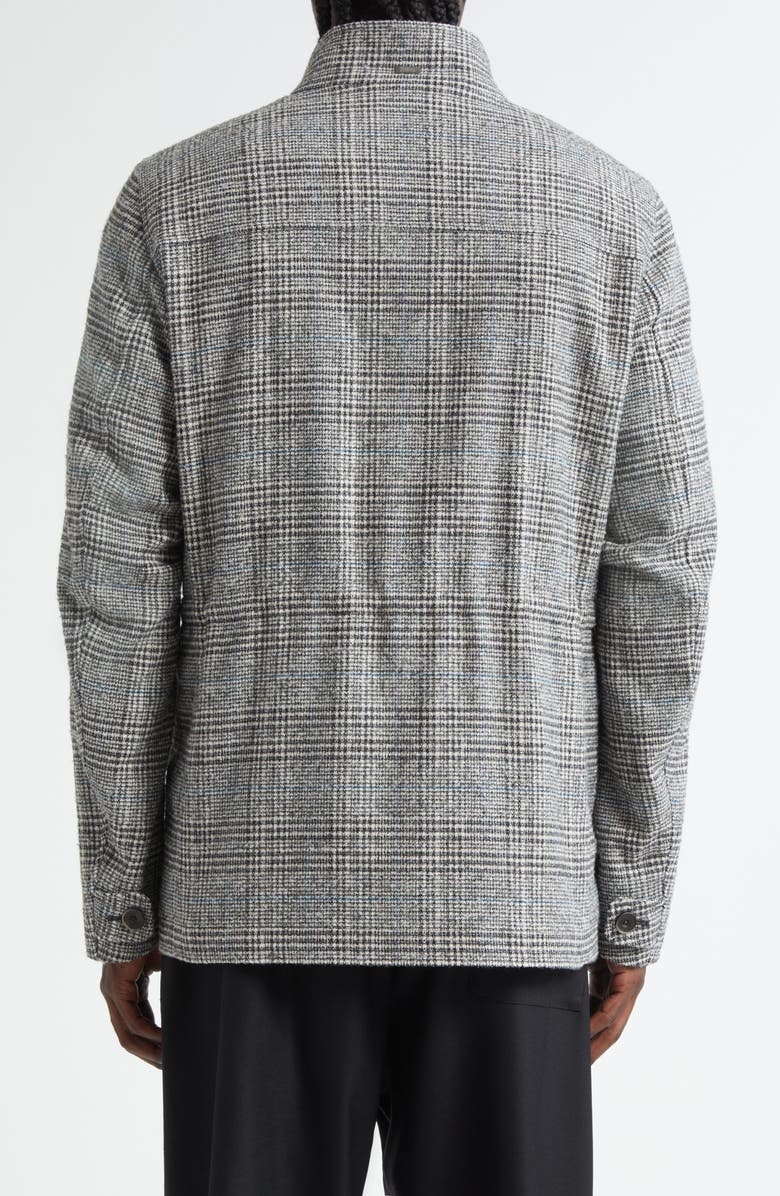 Herno Glen Plaid Wool Blend Field Jacket, Alternate, color, Pearl Grey