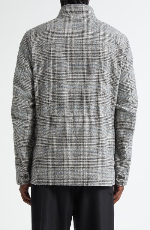 Herno Prince Of Wales Wool-blend Field Jacket In Gray