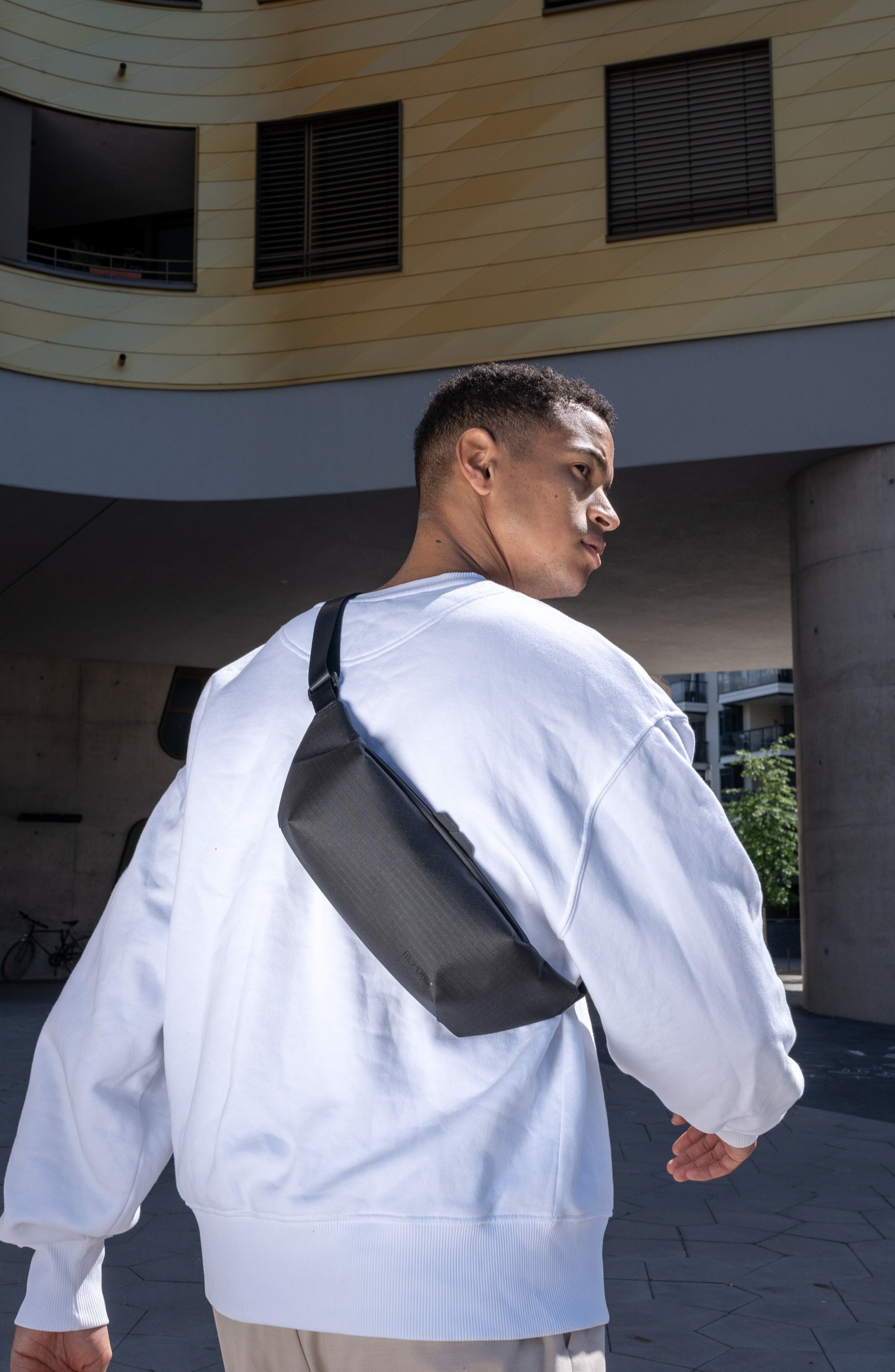 RE:FORM Essential Nylon Sling Bag, Alternate, color, Black