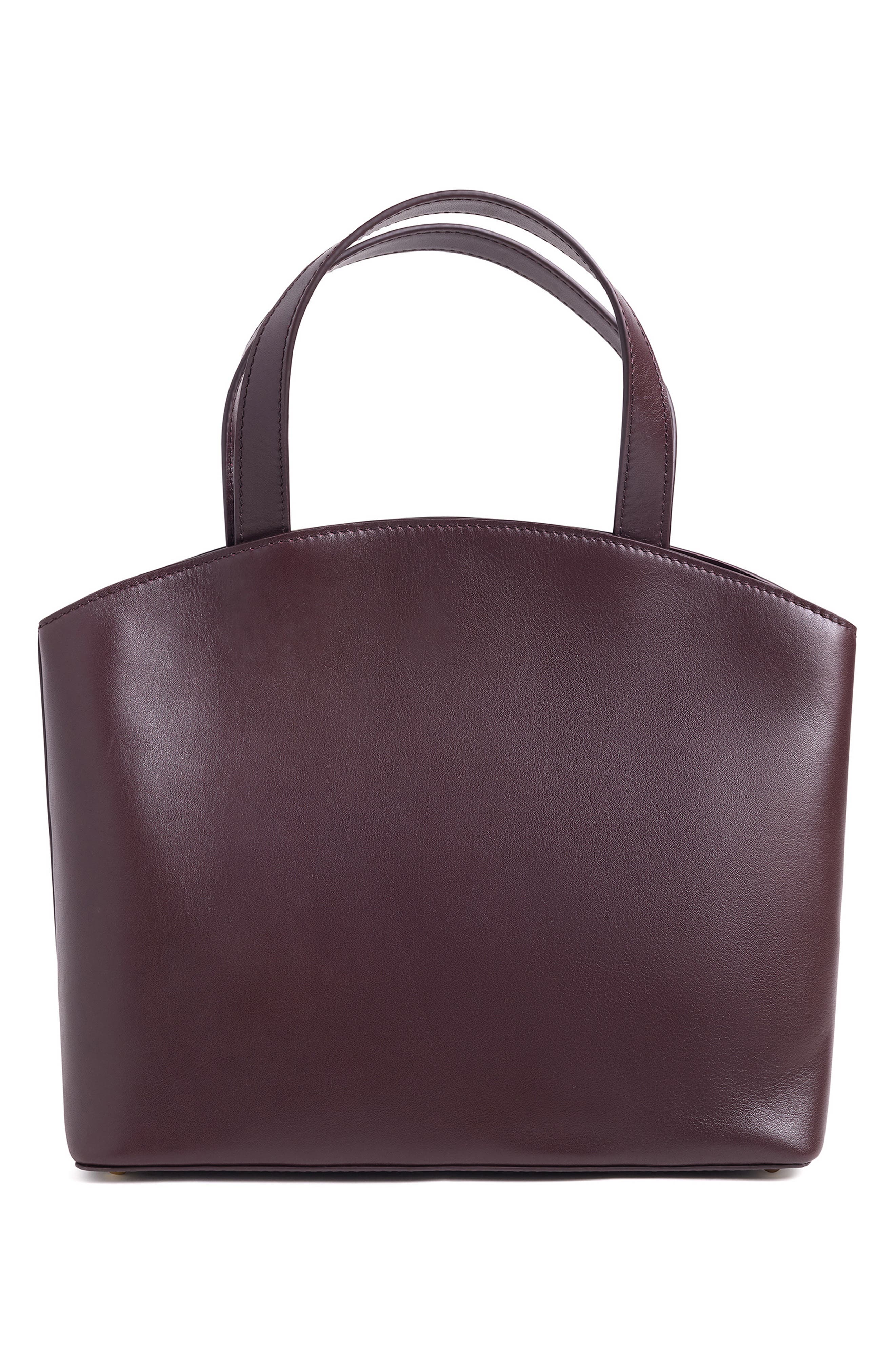 Small Leather Dome Tote, Alternate, color, CHERRY LACQUER