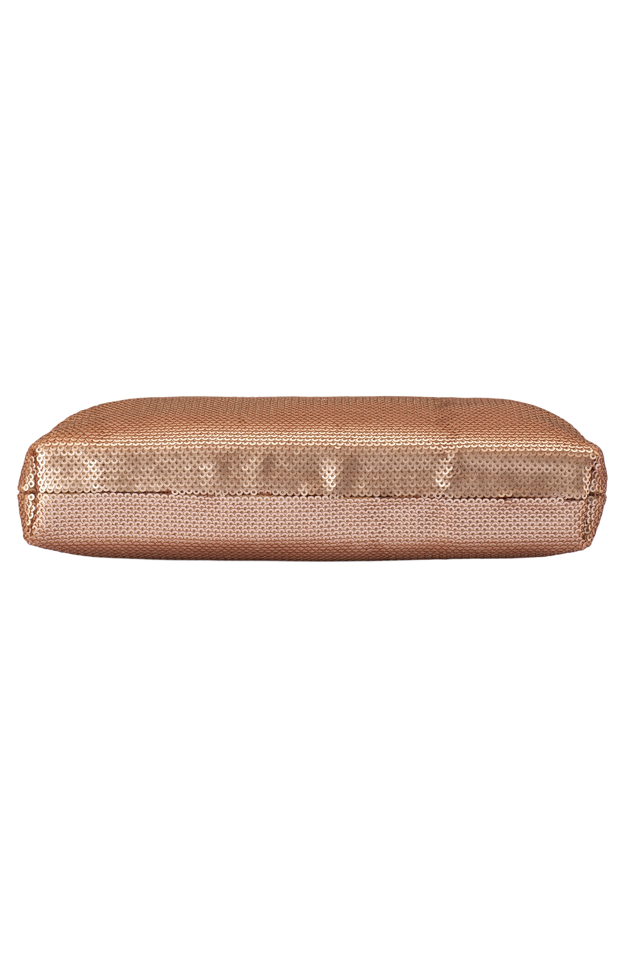 Zephyr Sequin Clutch, Alternate, color, BLUSH