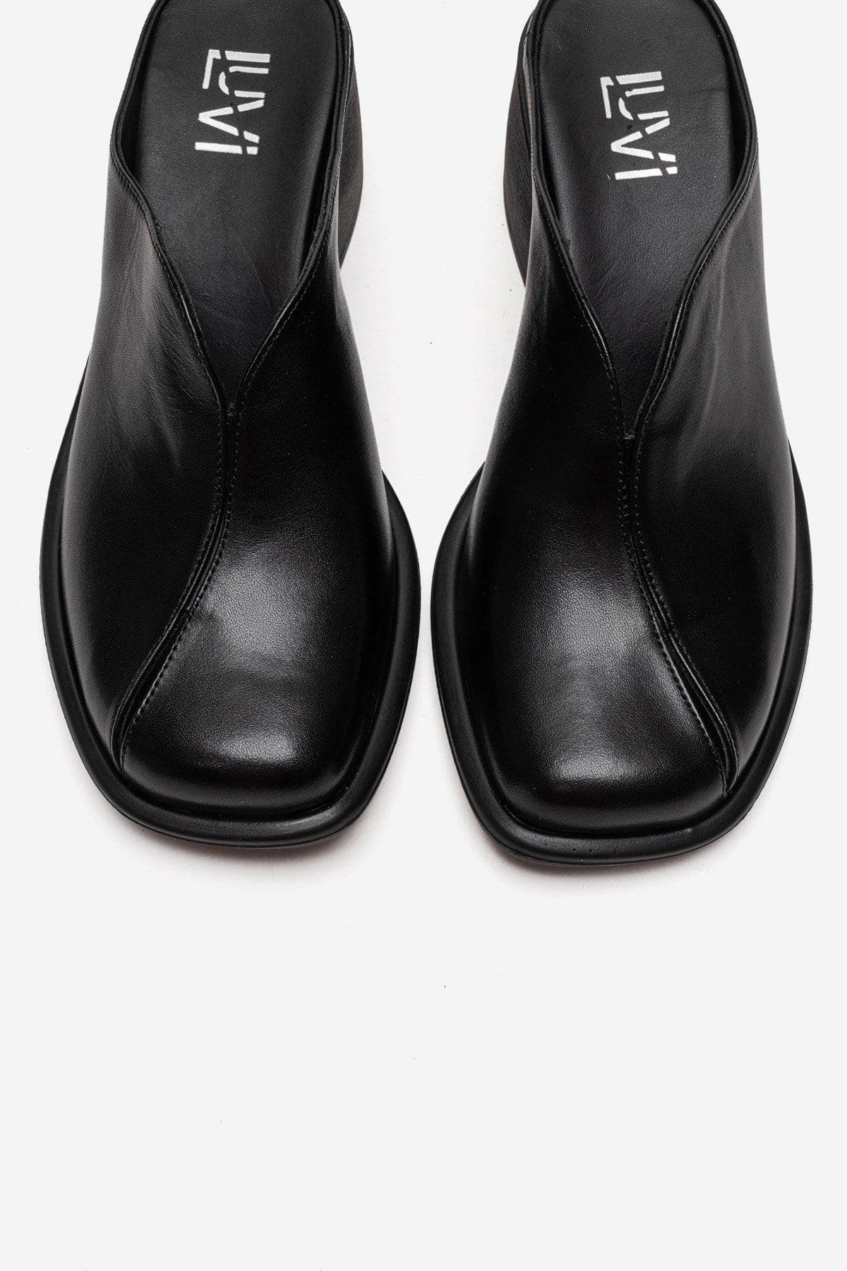 Forever & Always Shoes Ardent Leather Block Heel Mule, Alternate, color, Black