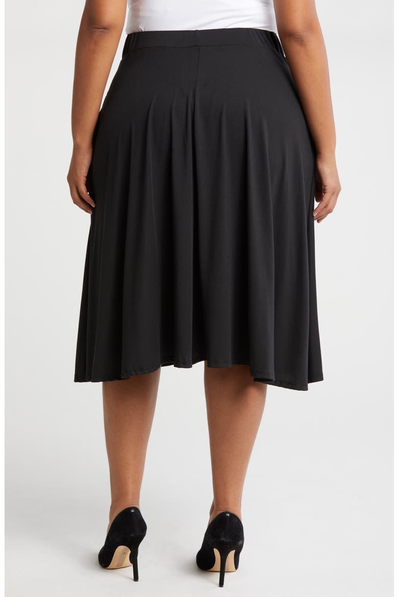 Flowy Jersey Midi Skirt, Alternate, color, BLACK