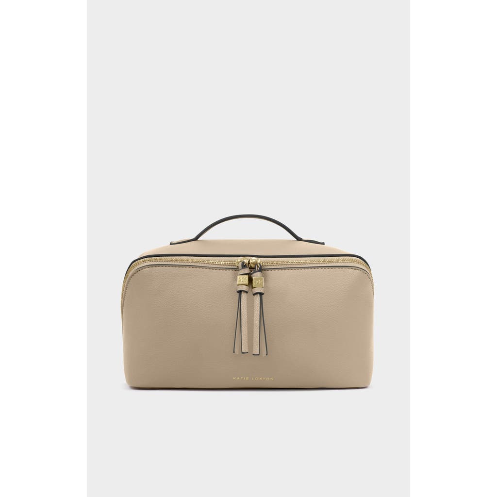 Katie Loxton Soho Large Make Up / Wash Bag in Light Taupe at Nordstrom