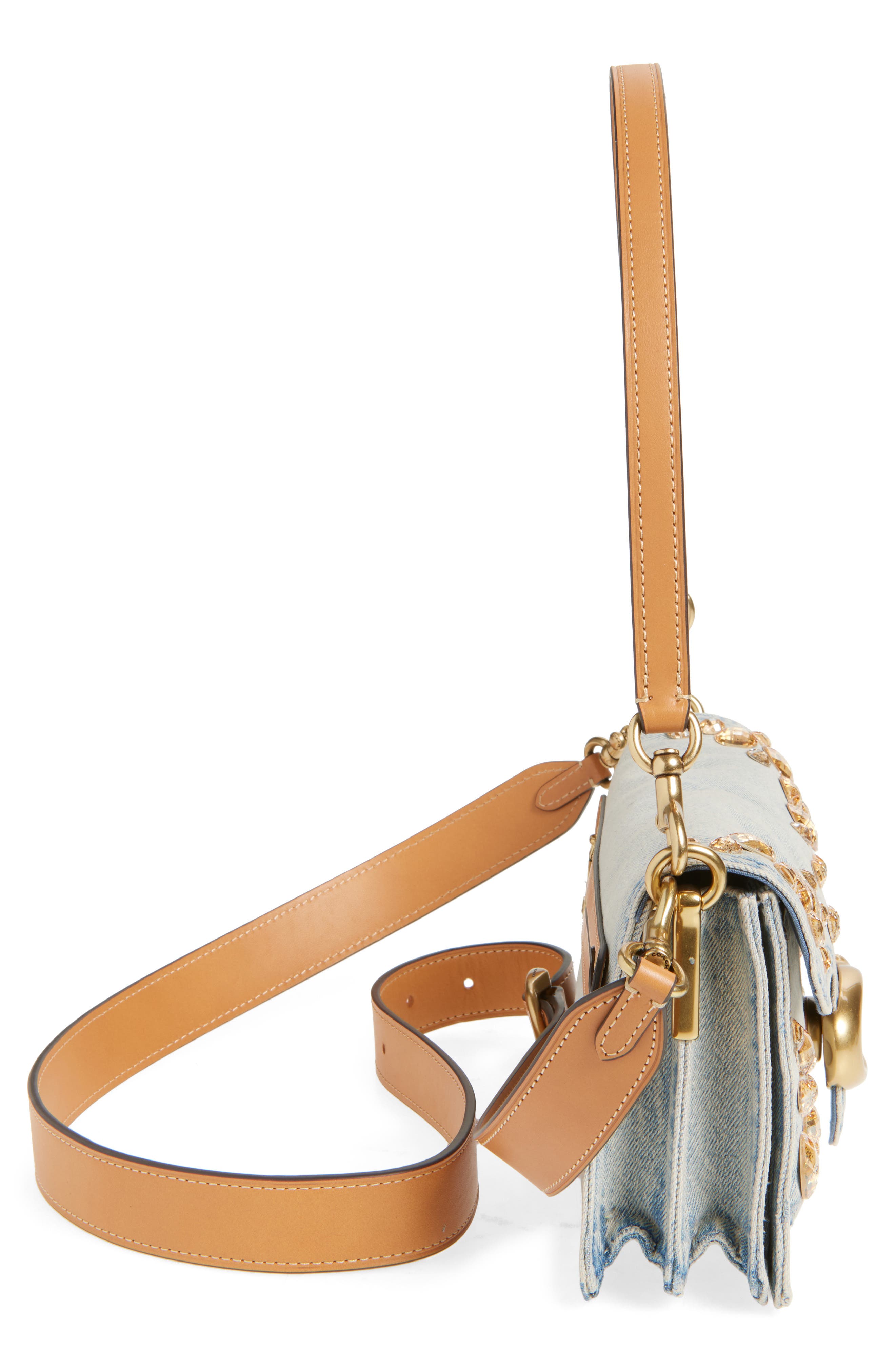 COACH Tabby Crystal Denim Crossbody Bag, Alternate, color, 