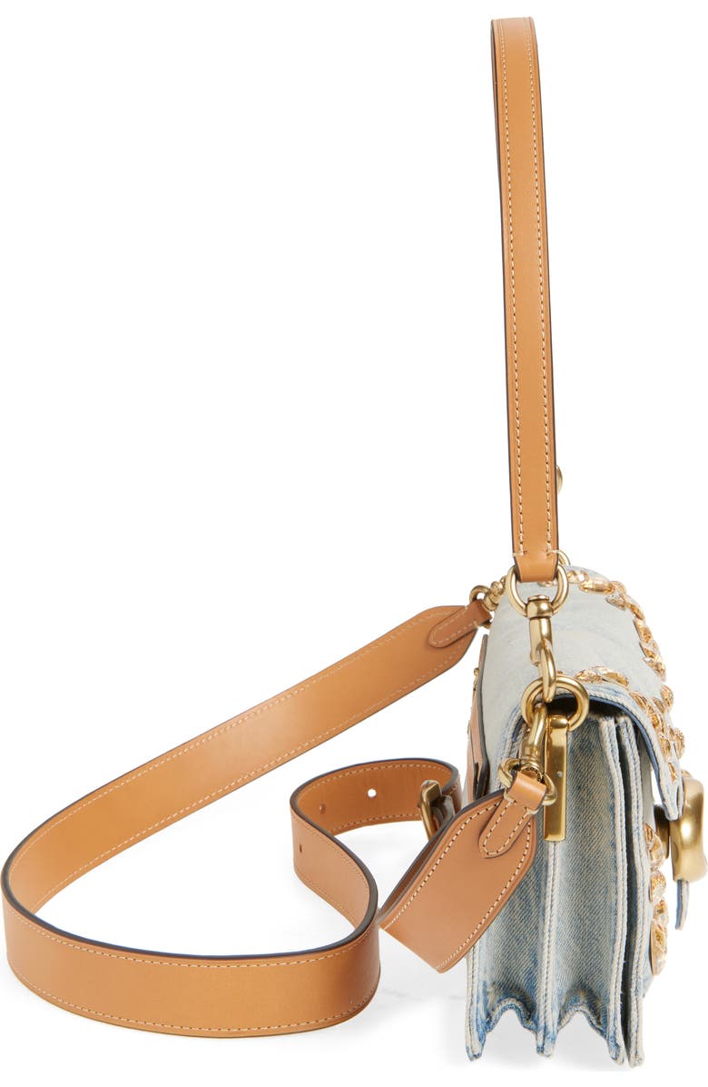 COACH Tabby Crystal Denim Crossbody Bag, Alternate, color,