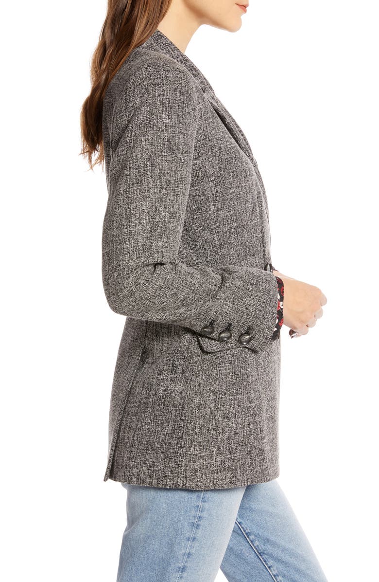 Something Navy Stretch Tweed Blazer, Alternate, color,