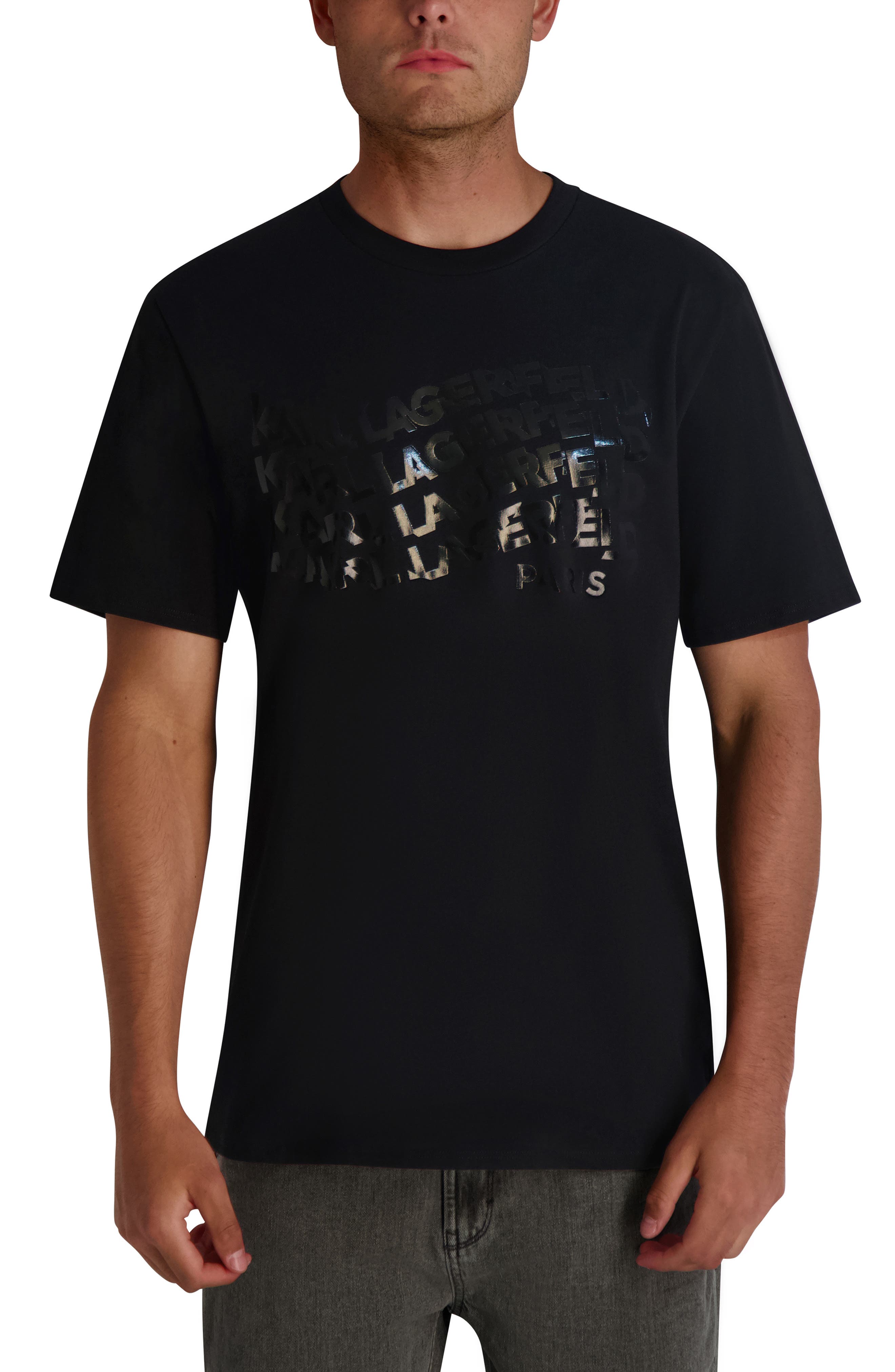 KARL LAGERFELD PARIS Wavy Logo Graphic T-Shirt