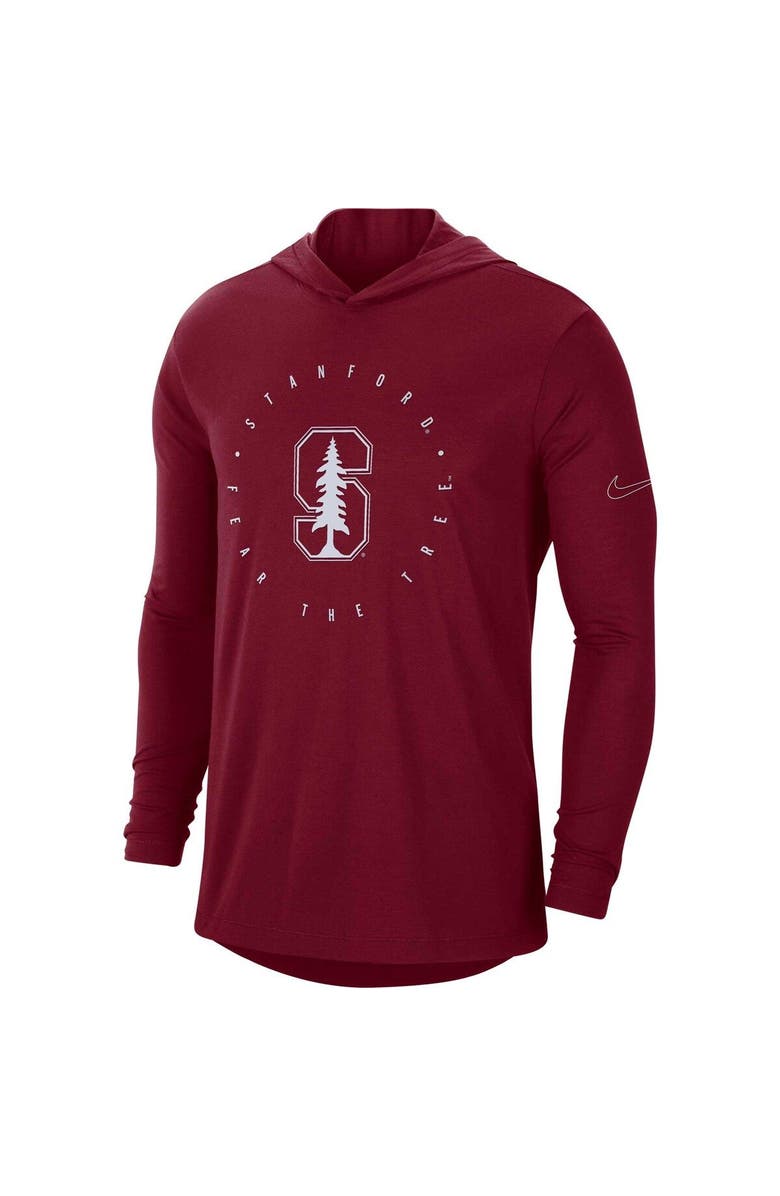 Nike Men's Nike Cardinal Stanford Cardinal Campus Tri-Blend Performance Long Sleeve Hooded T-Shirt, Alternate, color,