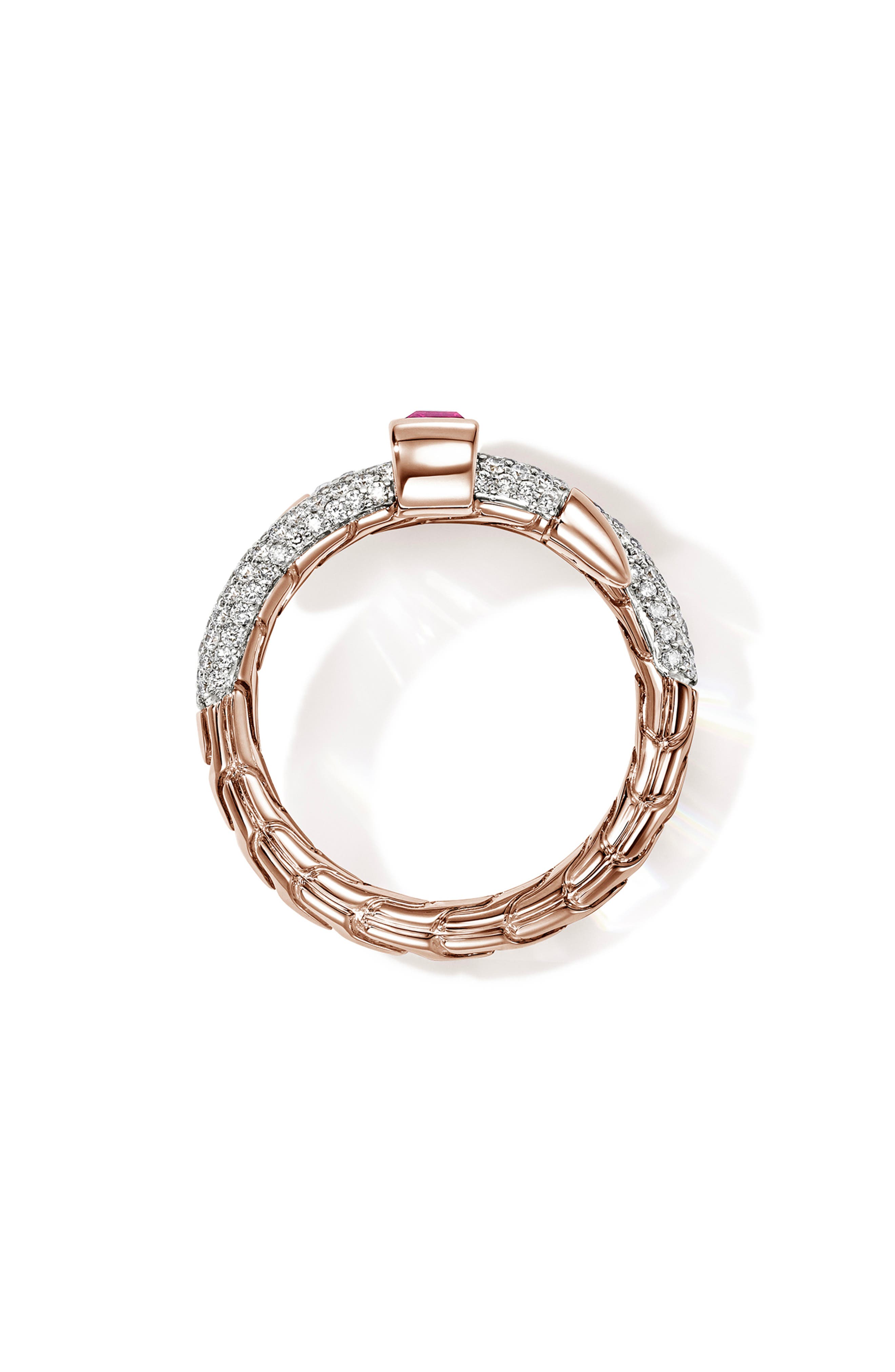 John Hardy Artisan Series 18k Rose Gold Rubellite & Diamond Spear Coil ...