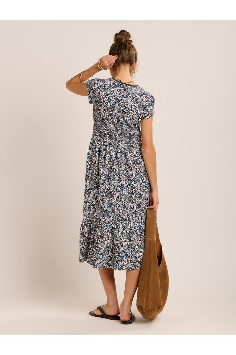 Lucia Tiered Midi Dress, Alternate, color, Navy