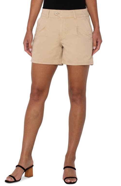 Liverpool Los Angeles Pleated Trouser Shorts In Gray