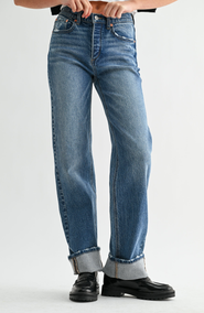Jemina Denim Cuffed Wide Leg Jeans