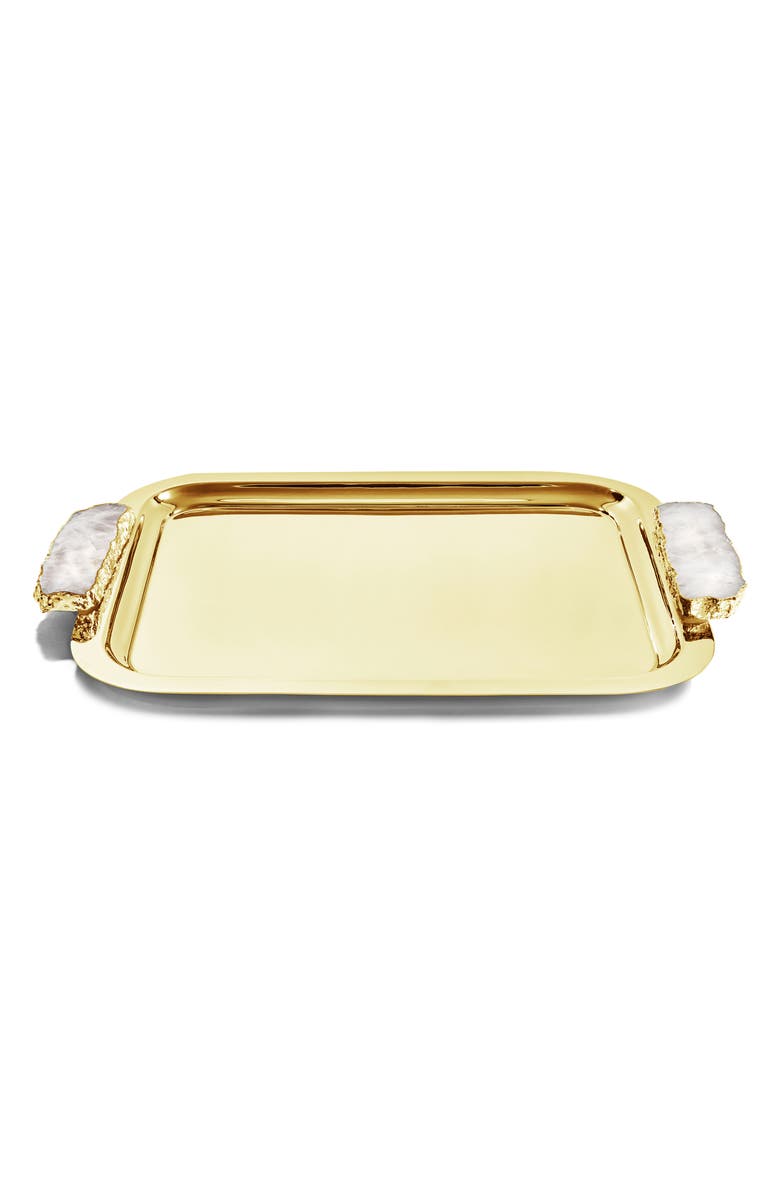 ANNA New York Hospitality Tray with Crystal Handles, Main, color, Gold