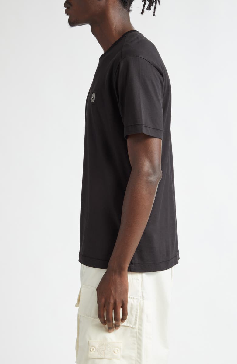 Stone Island Logo Patch Cotton T-Shirt, Alternate, color, Black