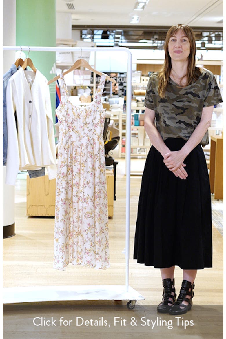 Lace Detail Floral Midi Dress video