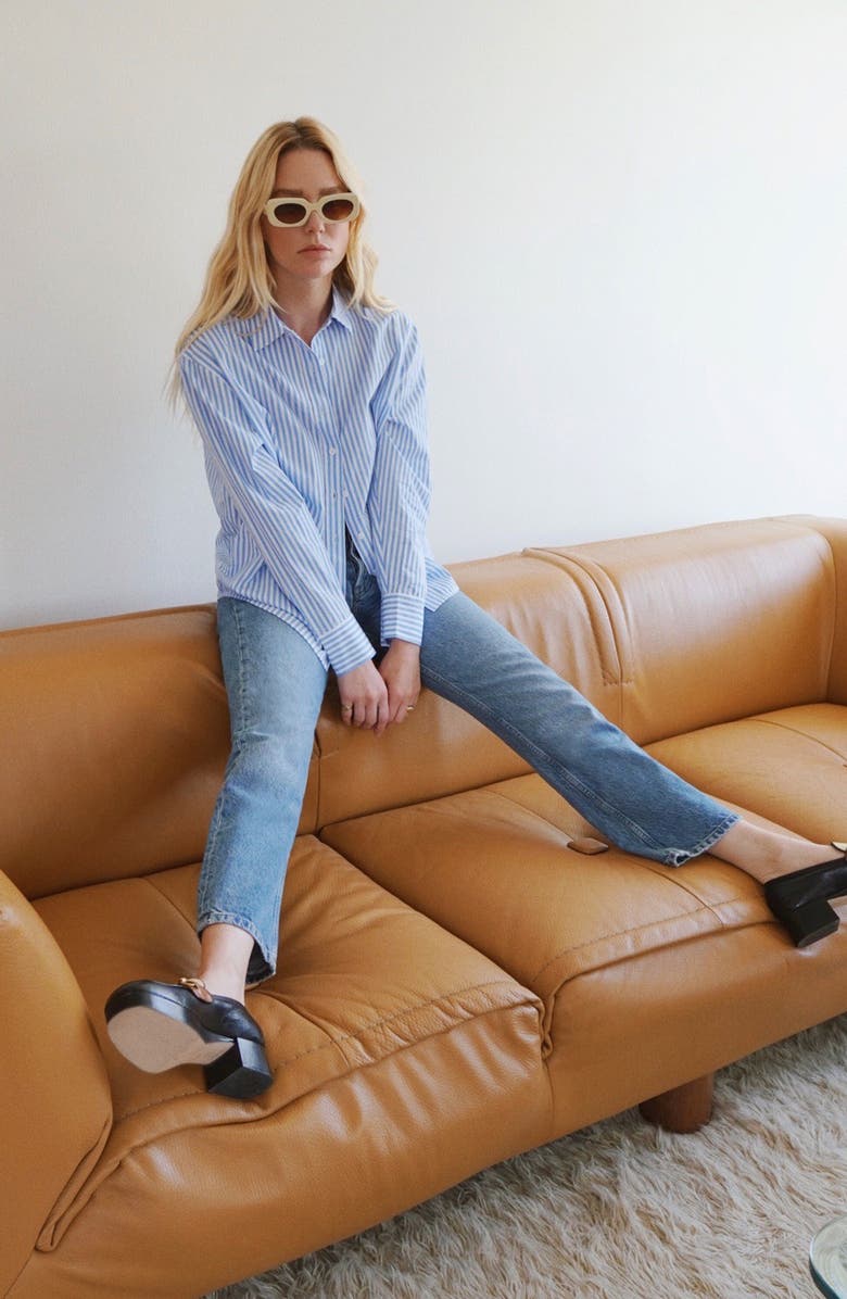 Reformation Parker Relaxed Button-Up Shirt, Alternate, color, 