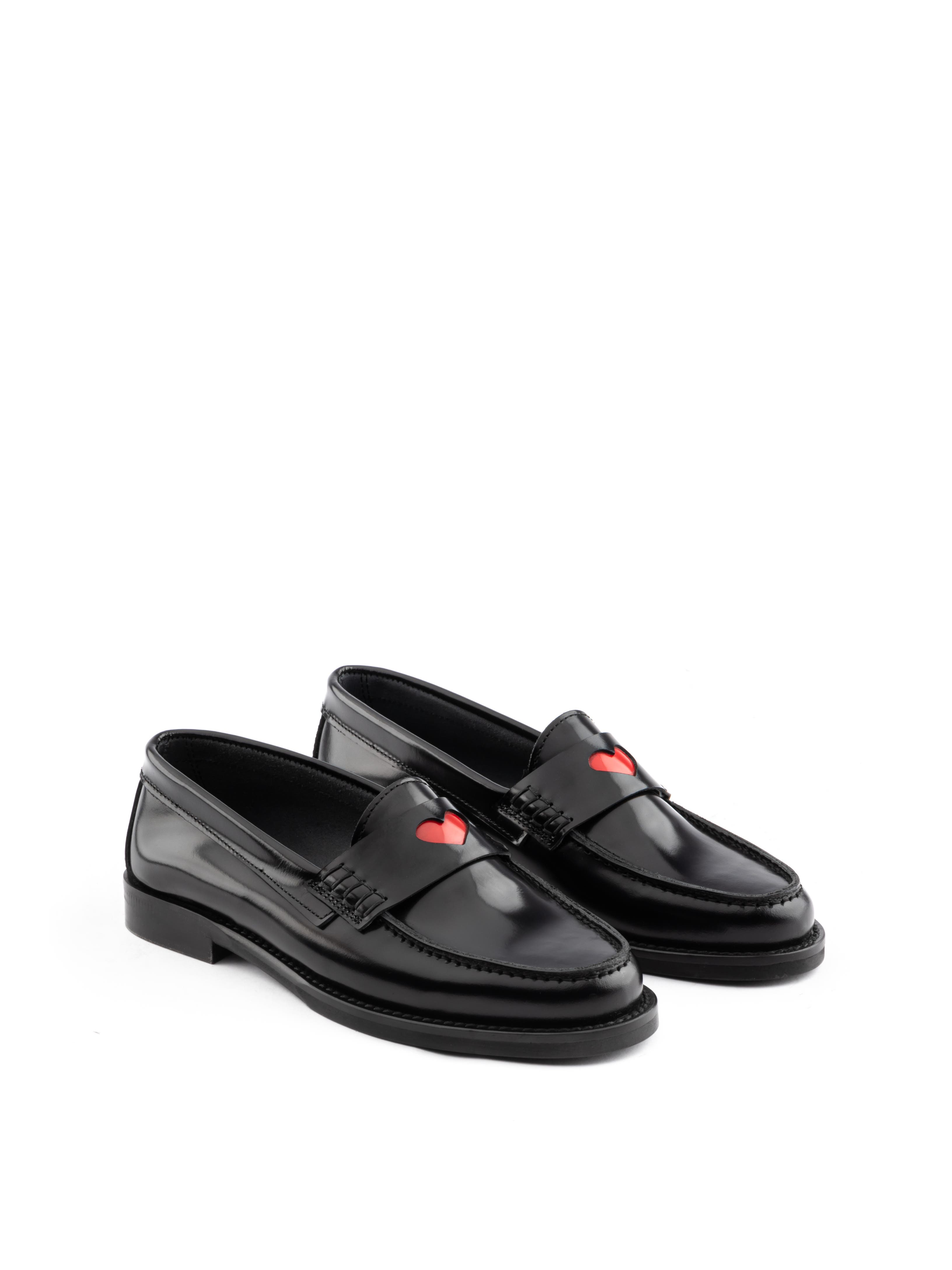 Napoli Loafer, Main, color, Black with red heart