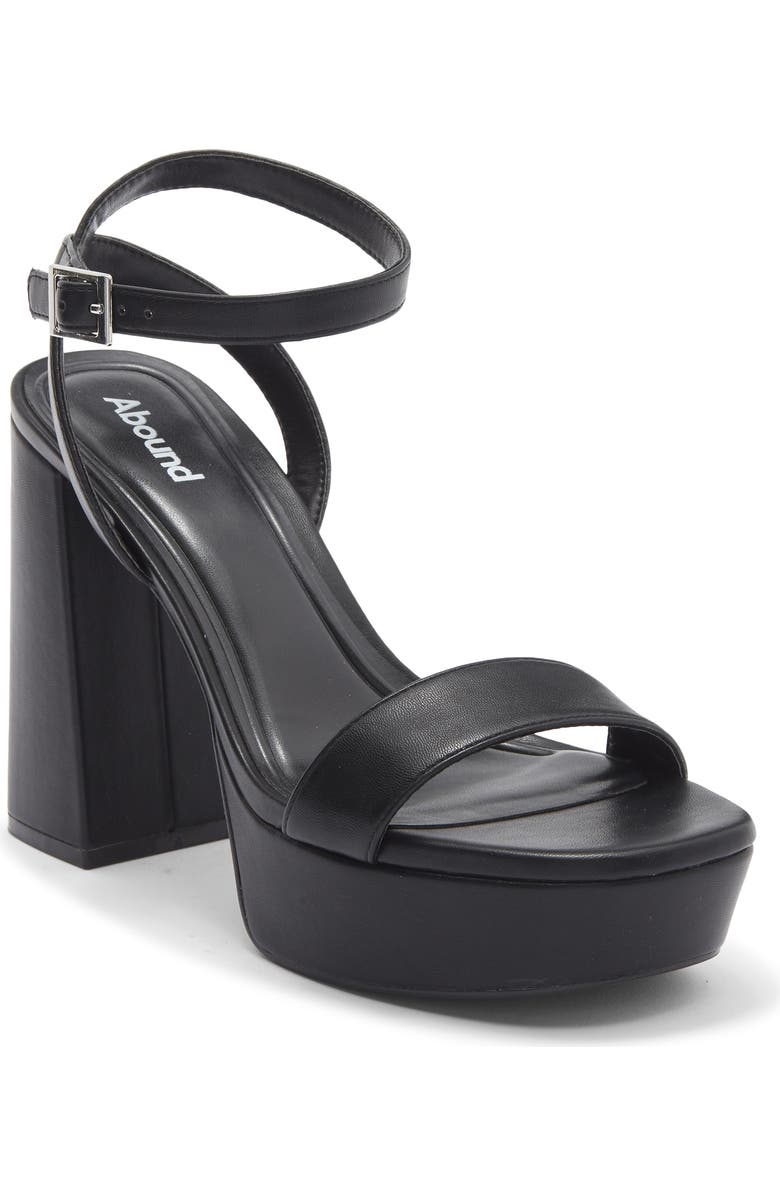 Abound Monica Block Heel Platform Sandal, Main, color, Black Smooth