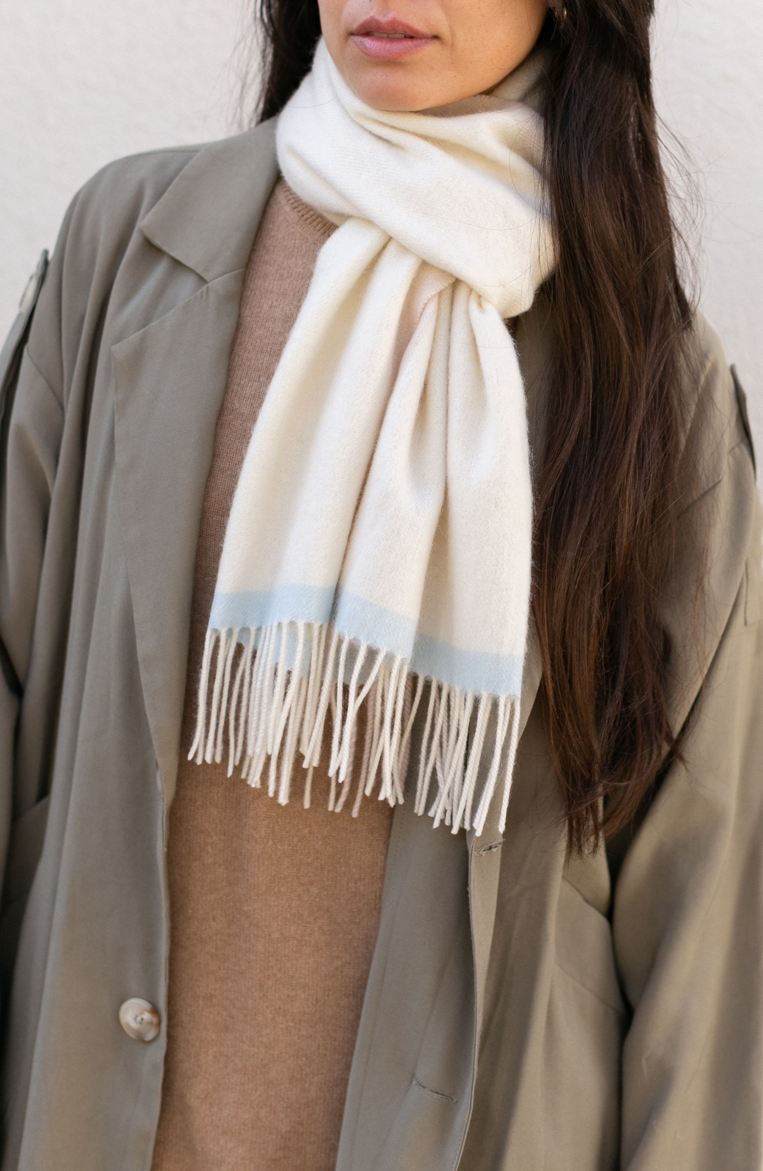 Wyeth Cashmere Fringe Trim Scarf