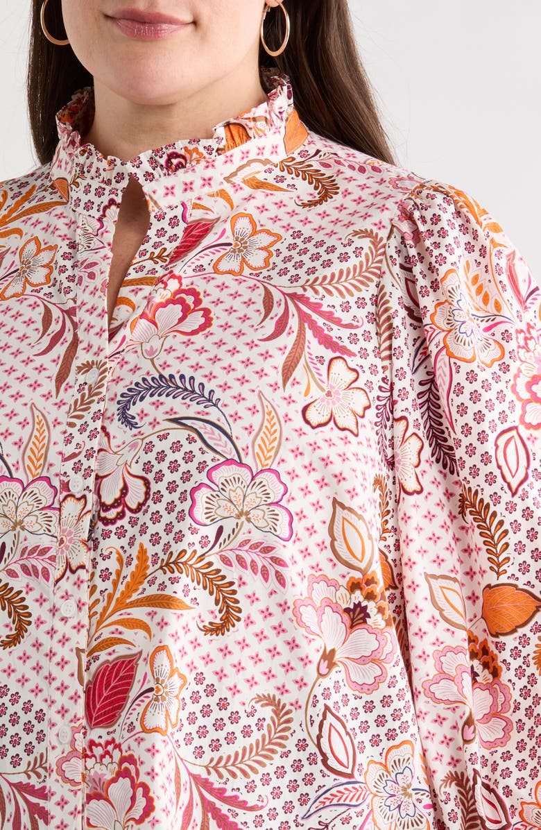 SUGARLIPS Hendry Floral Ima Button-Up Shirt, Alternate, color, Cream-Mult