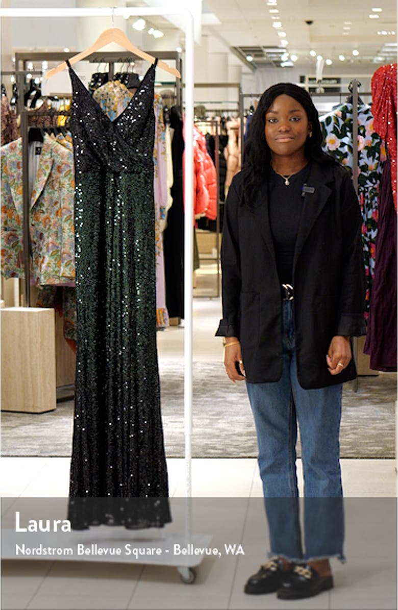 Jordana Sequin Side Slit Gown, sales video thumbnail