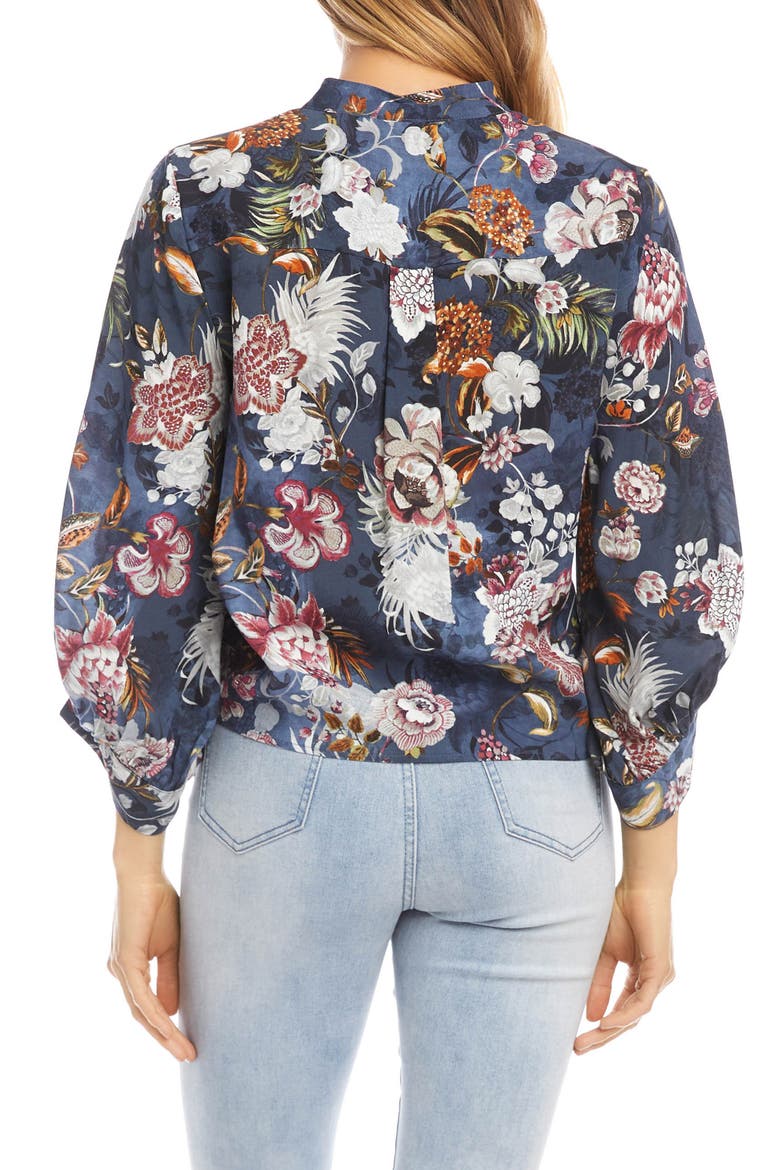 Floral Tie Front Top, Alternate, color, FLORAL