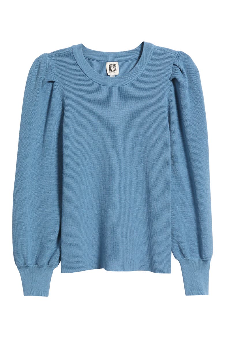 Puff Shoulder Sweater, Alternate, color, DUTCH BLUE