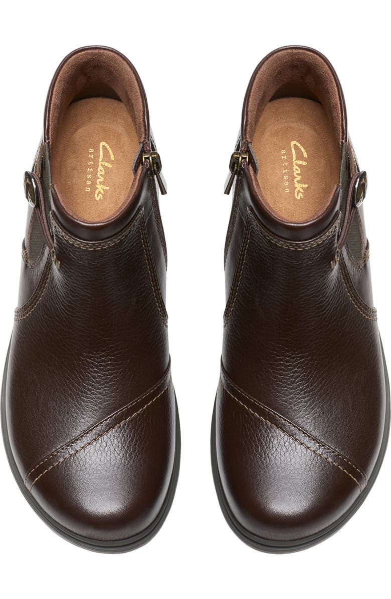 Clarks<sup>®</sup> Certina Joy Ankle Bootie, Alternate, color, Dark Brown Leather