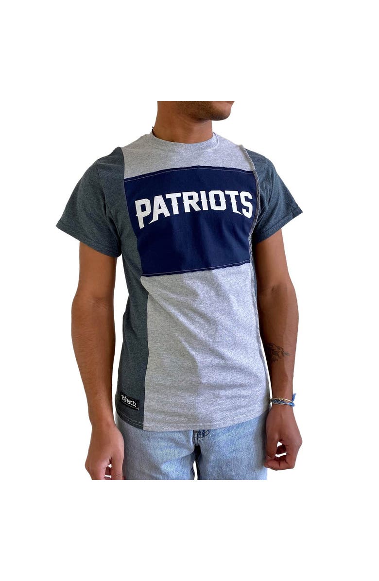REFRIED APPAREL Men's Refried Apparel Heather Gray New England Patriots Sustainable Split T-Shirt, Main, color, Heather Gray