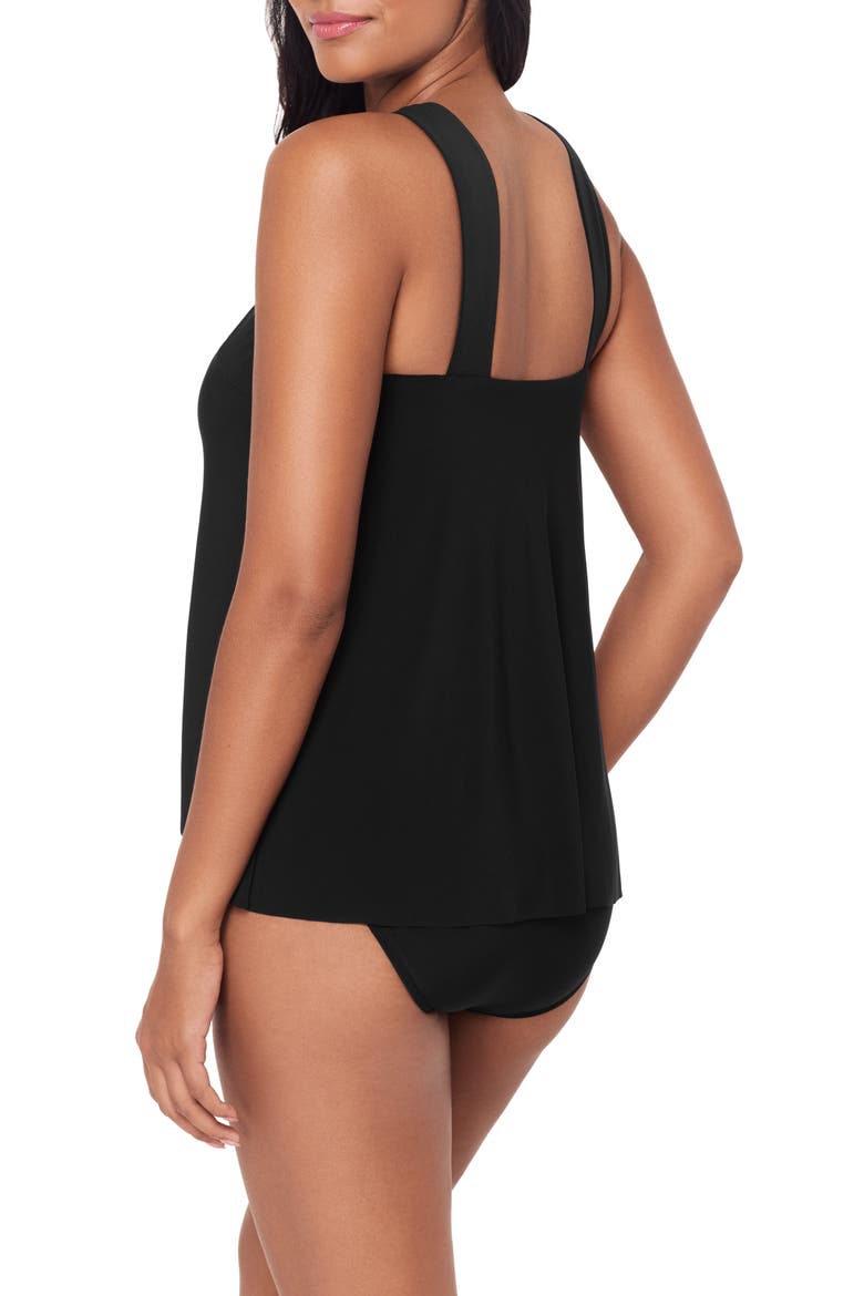 Faye Underwire Tankini Top, Alternate, color, BLACK