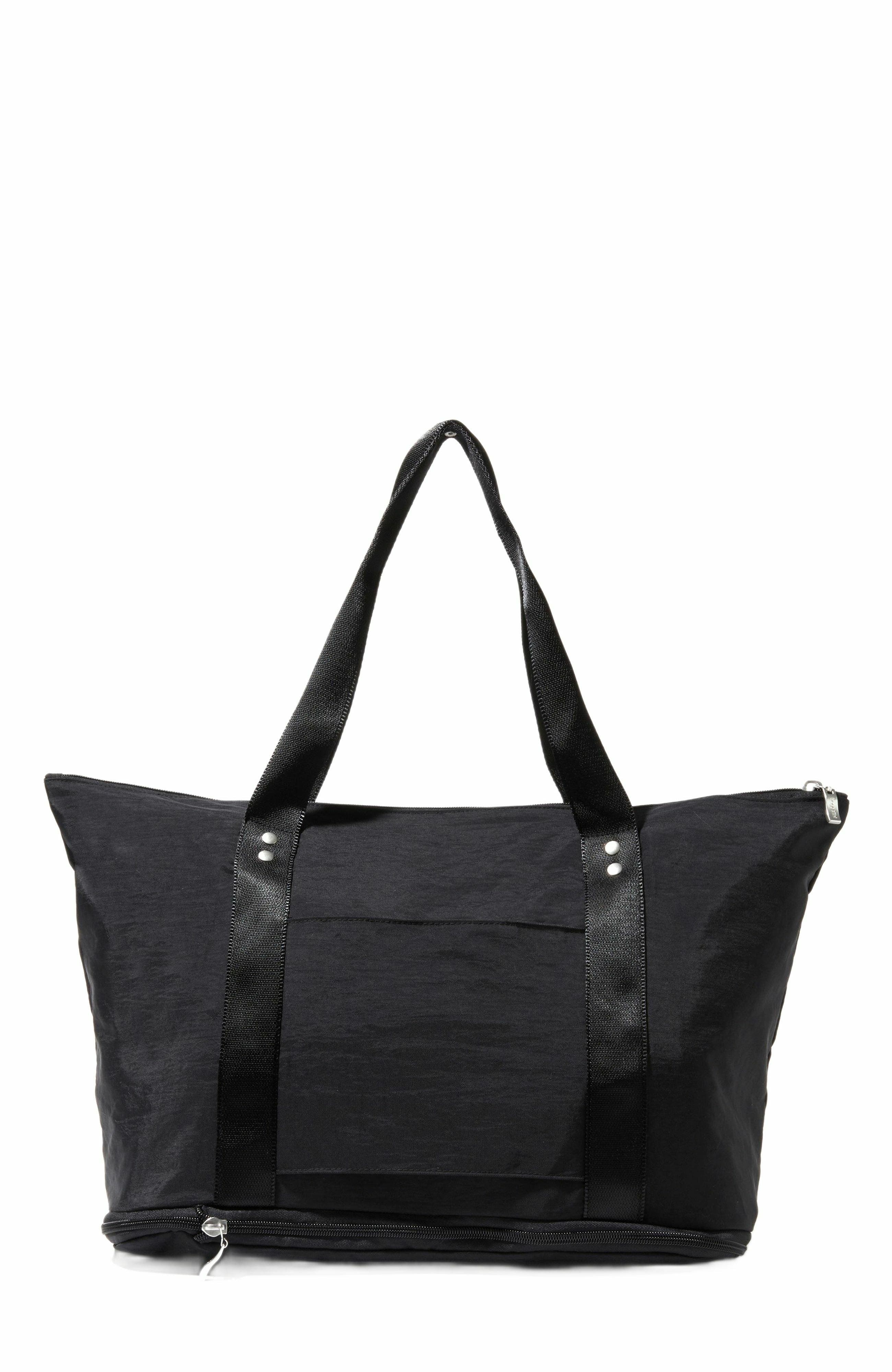 BAGGALLINI Carryall Expandable Packable Weekender Tote Bag, Alternate, color, Black