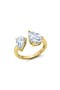 Up & Down Pear Cut Cubic Zirconia Open Band Ring