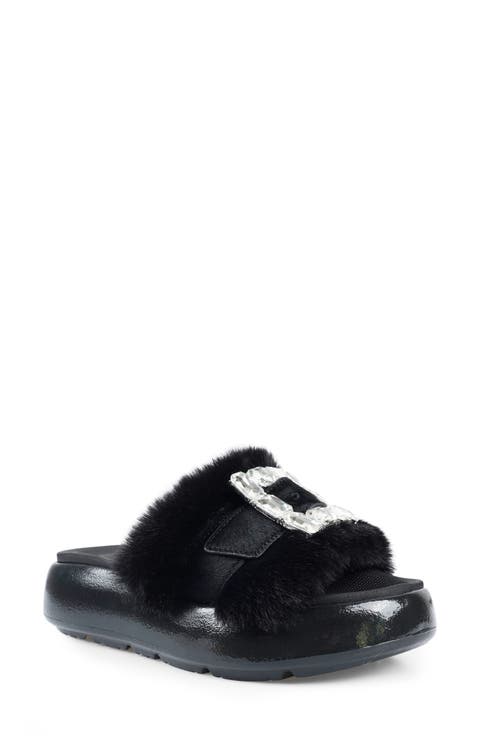 Fab Faux Fur Platform Sandal (Women)