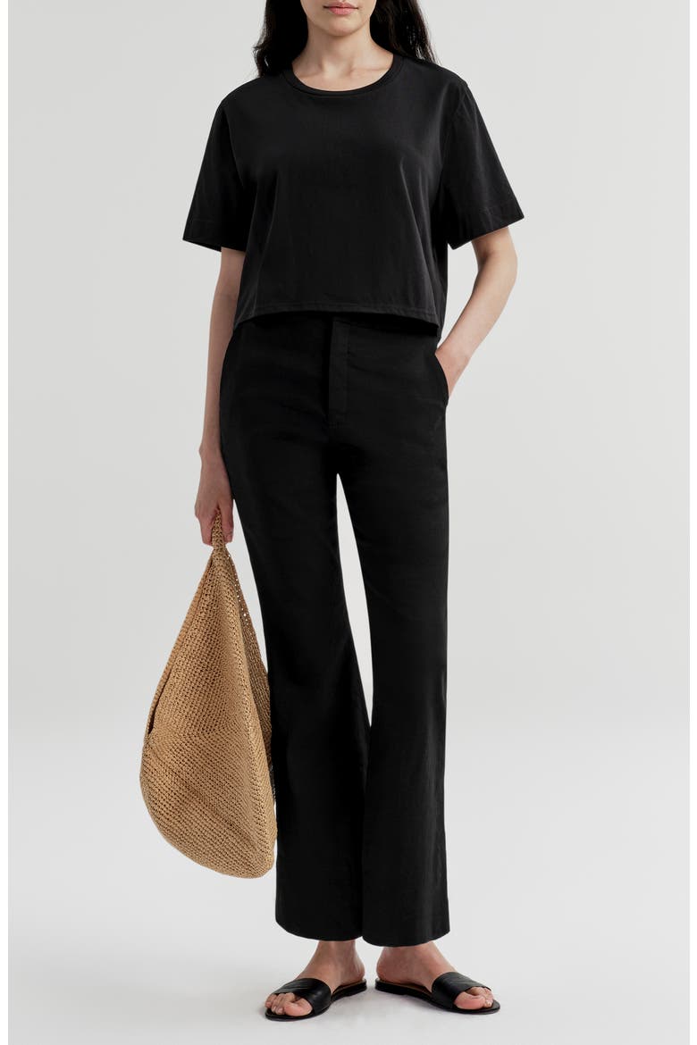 Sophie Cropped Flare Pants, Main, color, BLACK